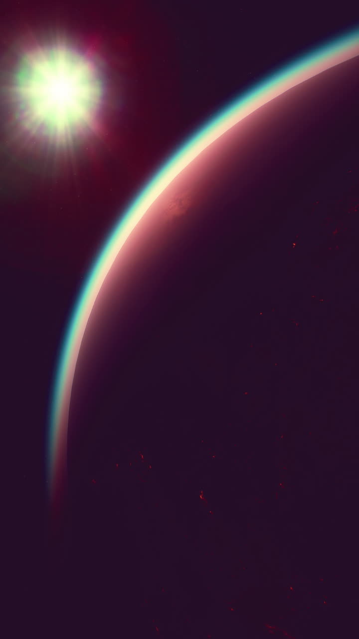 una impresionante vista de la tierra desde el espacio, con el sol brillando brillantemente en el fondo.