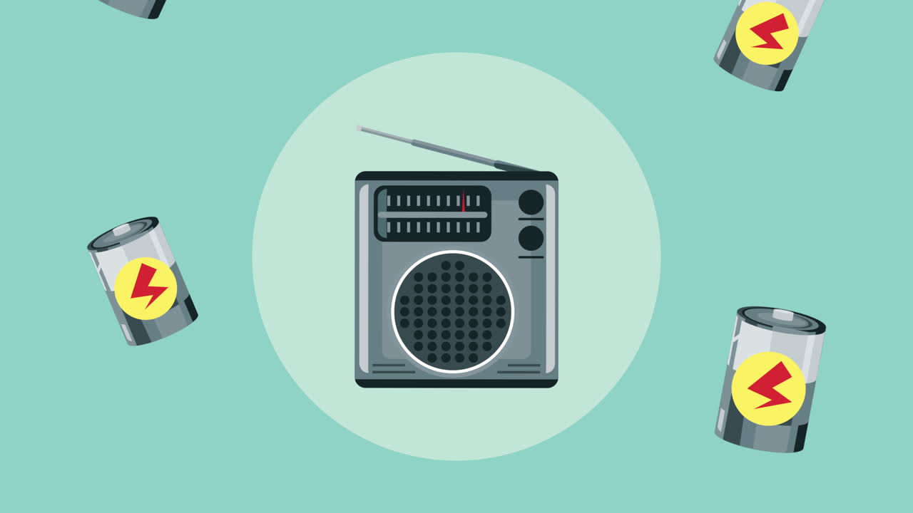 빈티지 라디오와 배터리