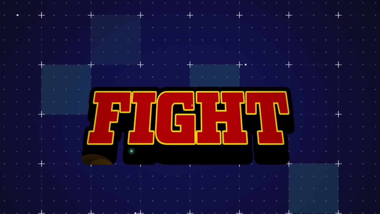 animación del texto de la lucha sobre la cuadrícula