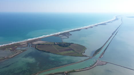 Maguelone-Cathedral-aerial-sunny-day-island-along-the-mediterranean-sea