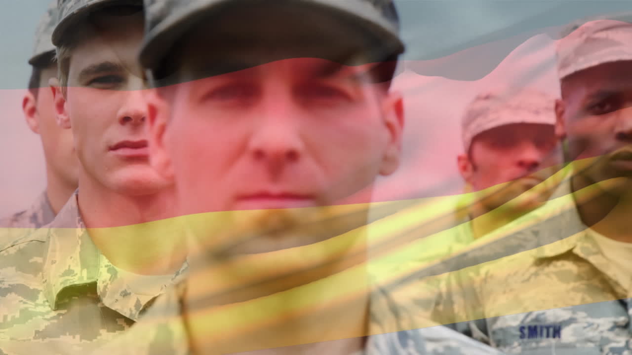Animazione di bandiera della Germania su soldati