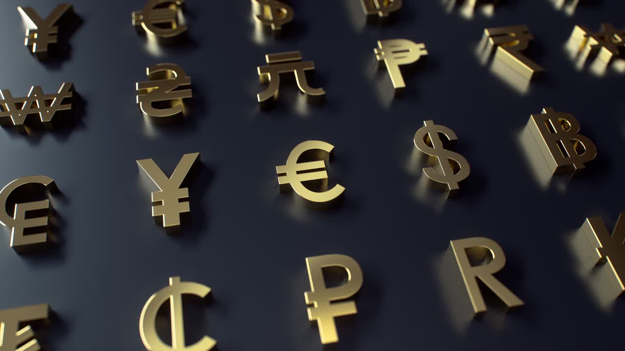 Sfondo scorrevole con simboli di valuta in loop