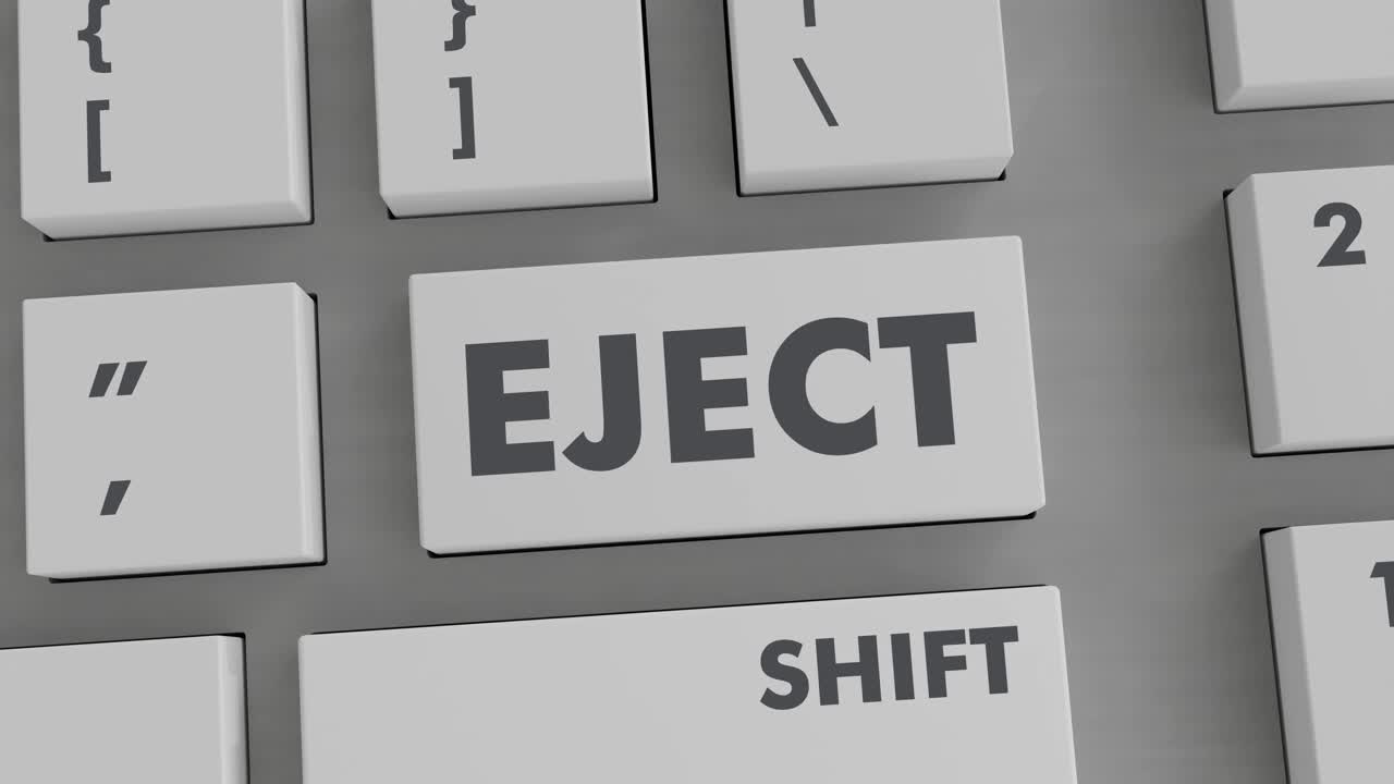 pulsación del botón de expulsión en el teclado