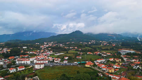 stunning aerial 4k drone footage of a village - ponte de lima, portugal