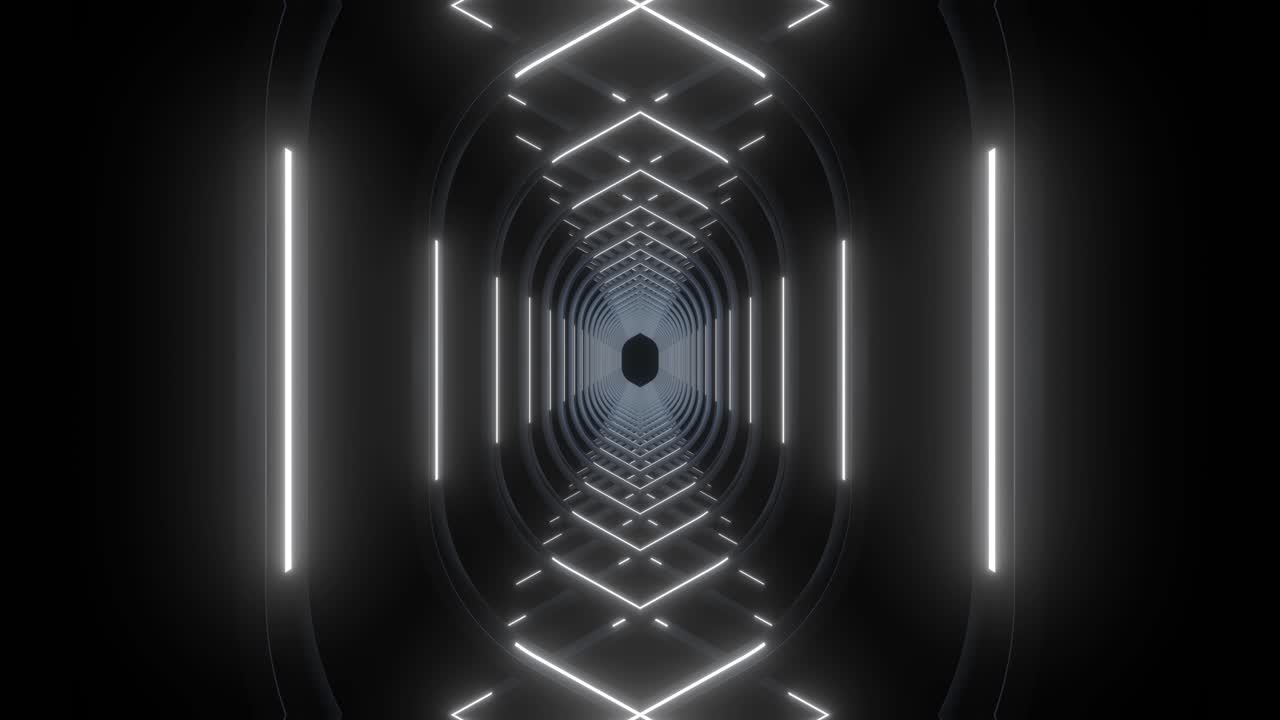 el túnel de neón brillante