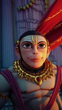 animated portrait of lord hanuman