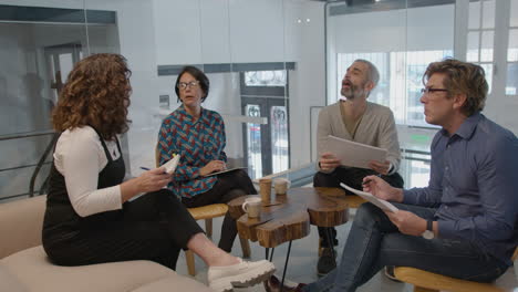 mature business team having meeting in coworking room