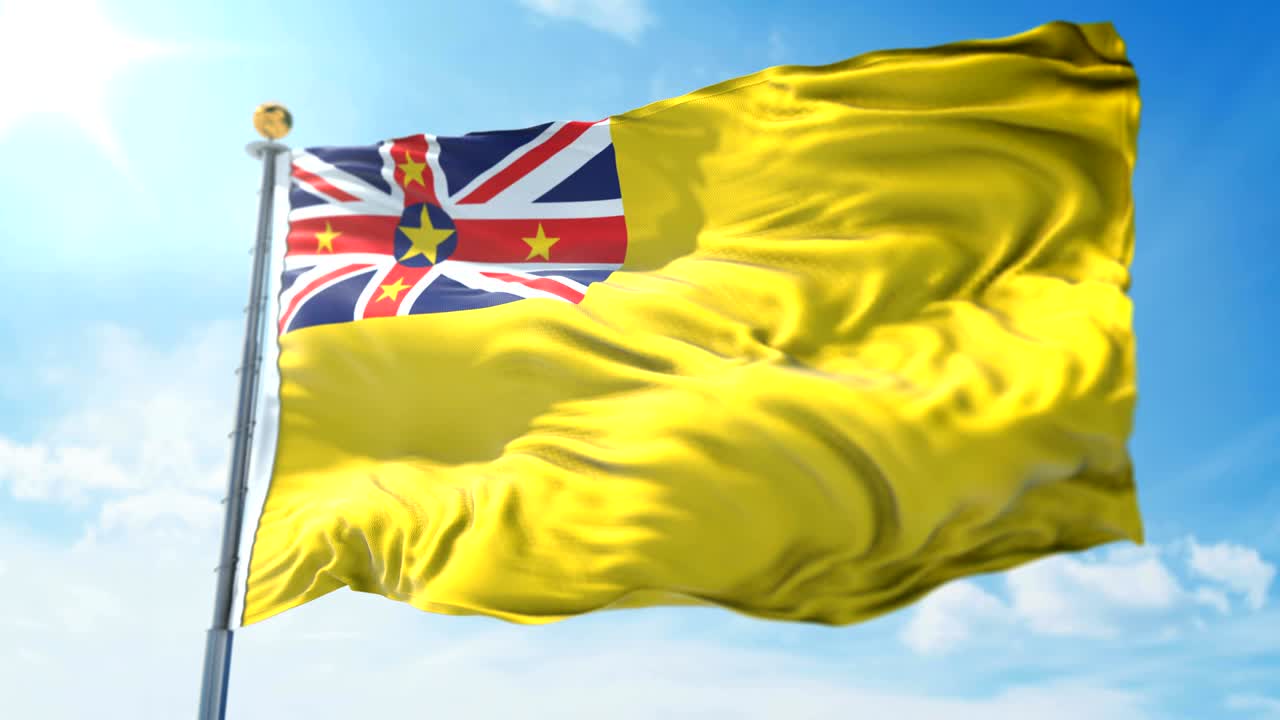 niue 발의 3d 렌더링 영상: 아름다운 섬유 천 줄이 흔들리고 있습니다.