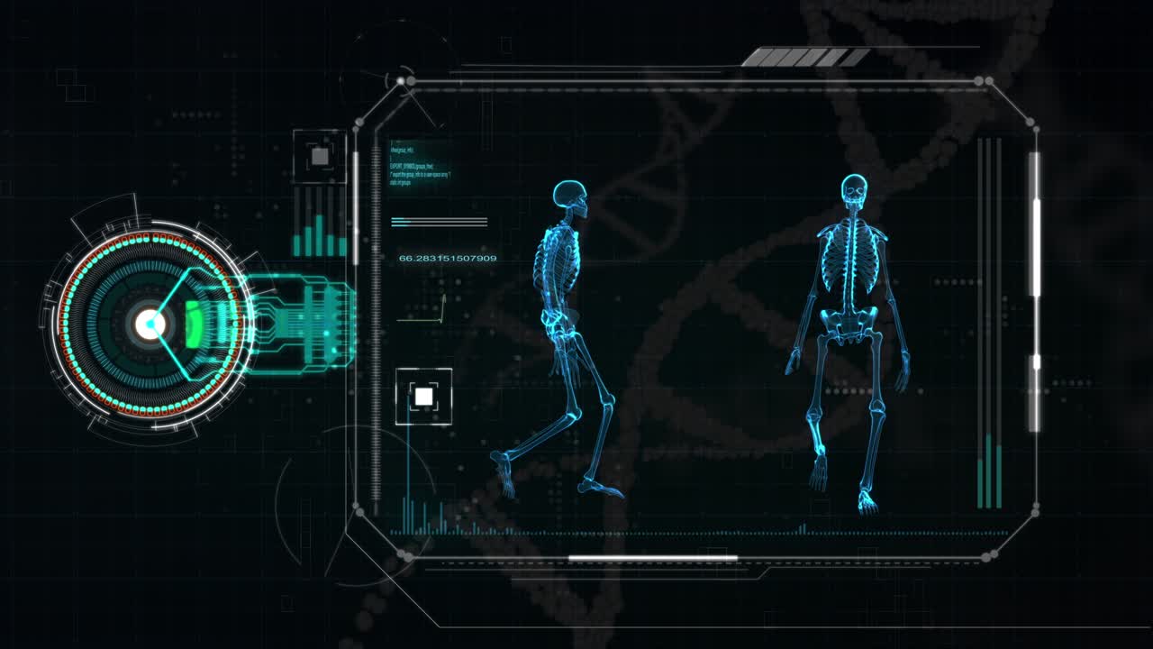 인간 골격의 4k 모션 그래픽 영상