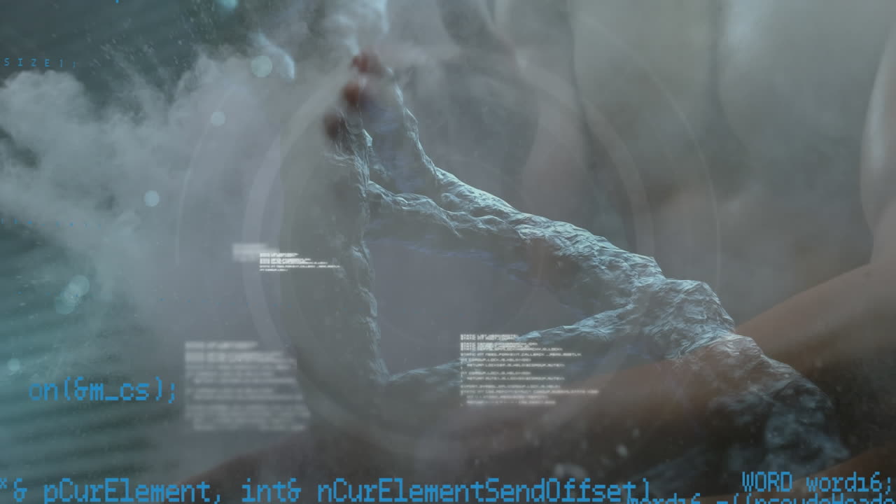 dna 가닥 스핀링을 통해 데이터 처리의 애니메이션