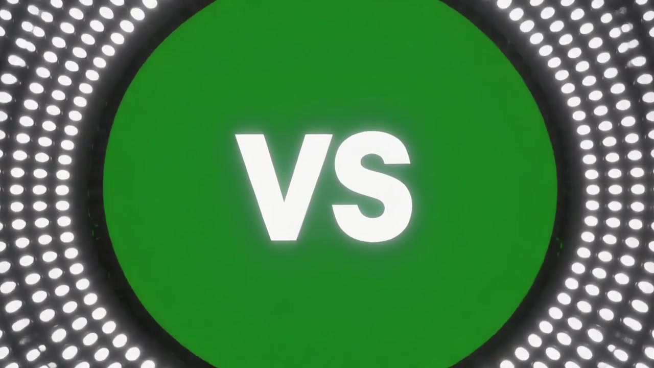 Versus Screen Animation with Glowing LED Lights and Green Circles