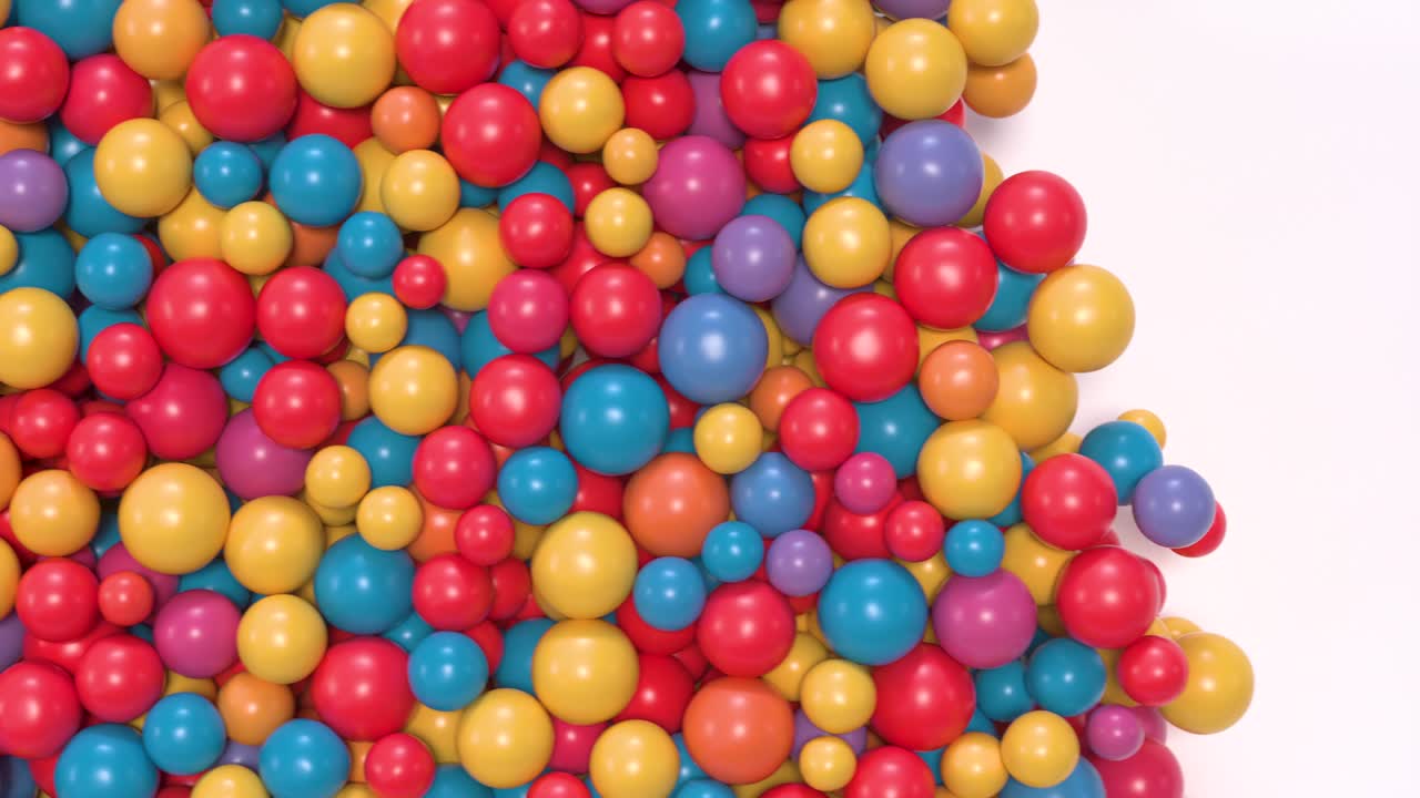 globos brillantes que llenan la pantalla. los globos de transición de la derecha a la izquierda.