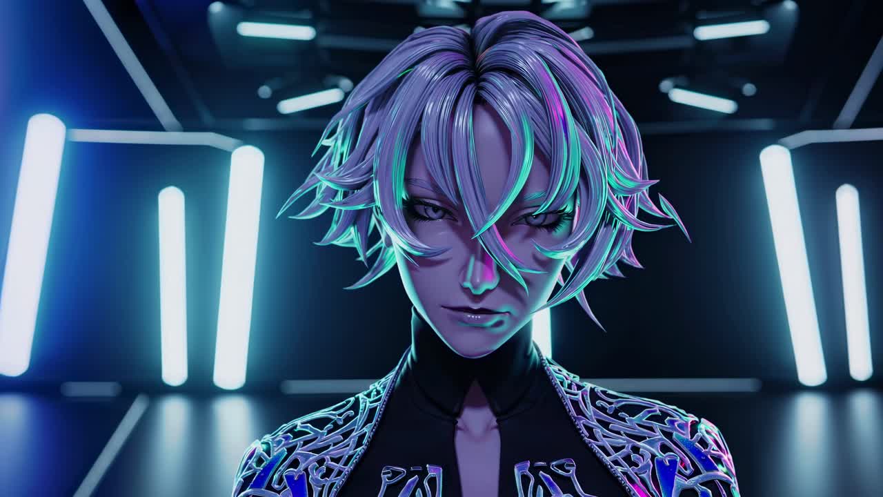 anime retrato de una mujer cyberpunk