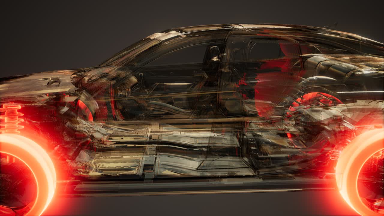 자동차 바 ⁇ 가 차 안에서 빛나고 있습니다.