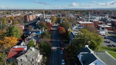 american town during autumn