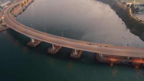 aerial view the bridge that connects the city to the algeciras port