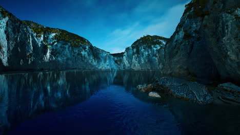 massive sea cliffs and waves of the north sea on the southern coast