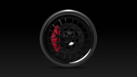 single sport car wheel speeding