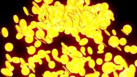 gold coin particles, cg animation, loop,