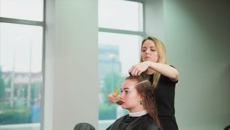 hair styling session