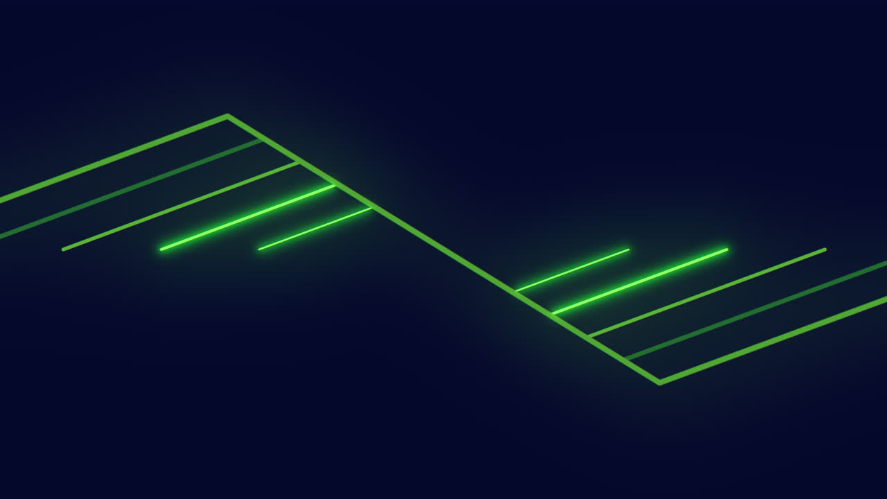 tendencia decreciente en el valor mostrada por barras verdes en el gráfico de línea oscura