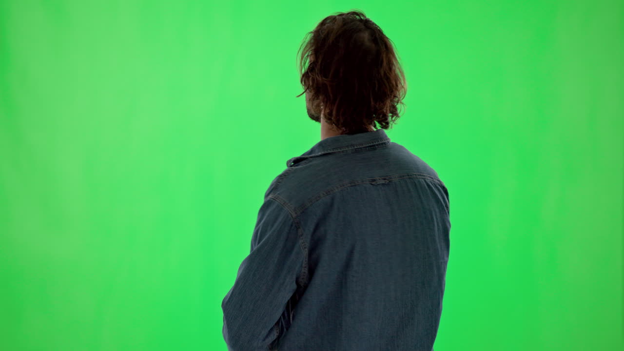 Neon lights, man and back with dancing