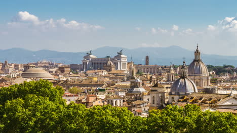 Lapso-De-Tiempo-Del-Horizonte-De-Roma-En-Vista-Panorámica