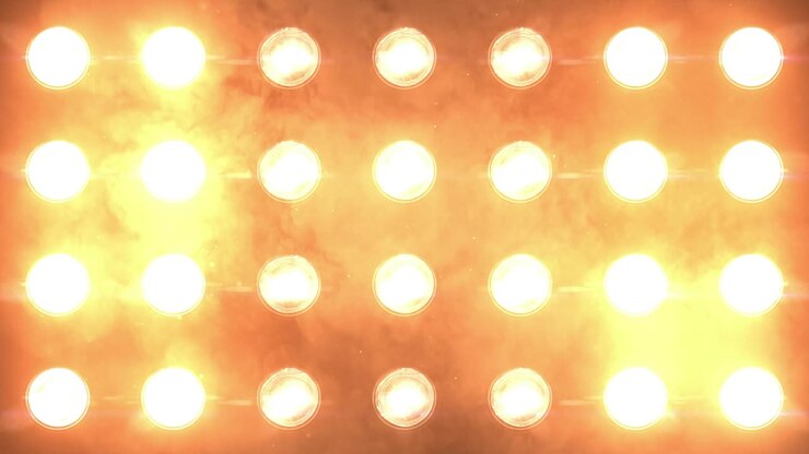 Floodlights Flashing Amber Looped Close up