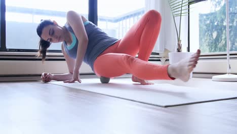 Beautiful-woman-exercising-with-stress-ball-4k