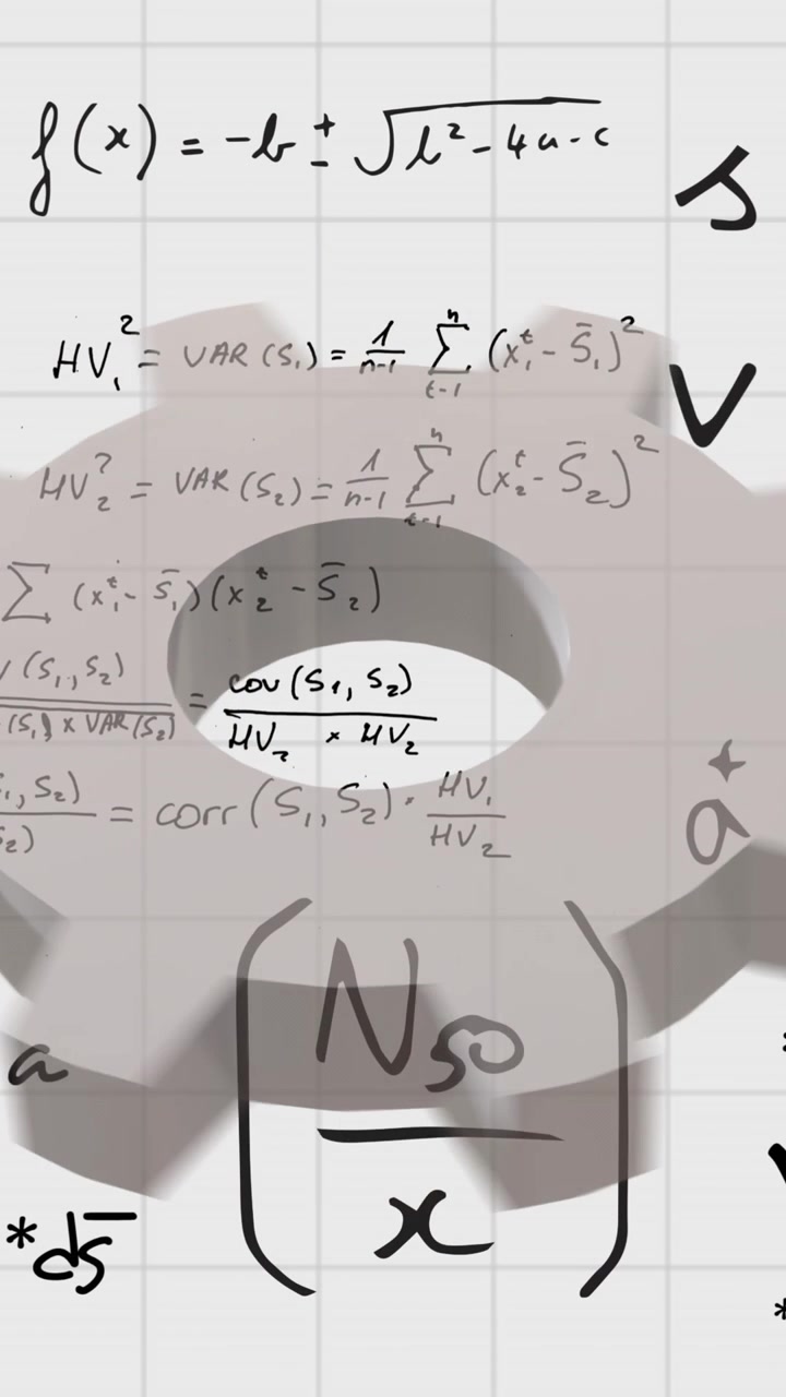 Animation of cog over mathematical data processing