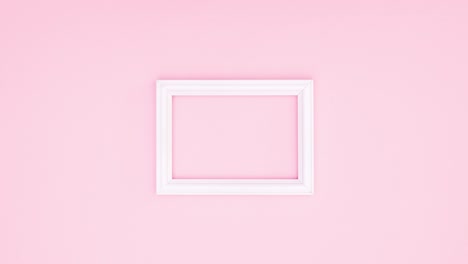 romantic roses with leaves and butterflies surround white frame for text.stop motion