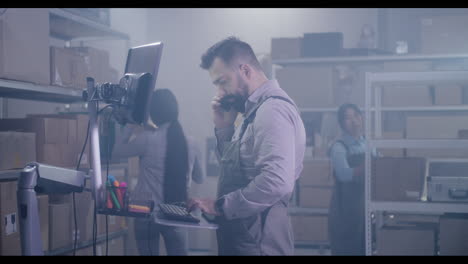 warehouse workers in operation