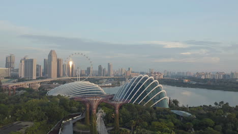cloud forest and flower dome structures in singapore at gardens by the bay