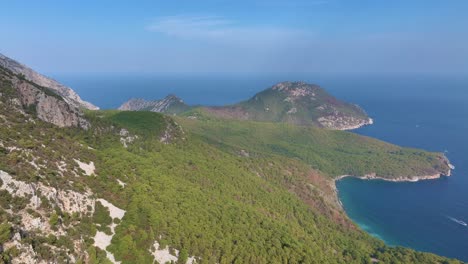 coastal mountain landscape aerial view