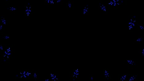 azul helado de navidad copos de nieve luces brillantes bucle de marco