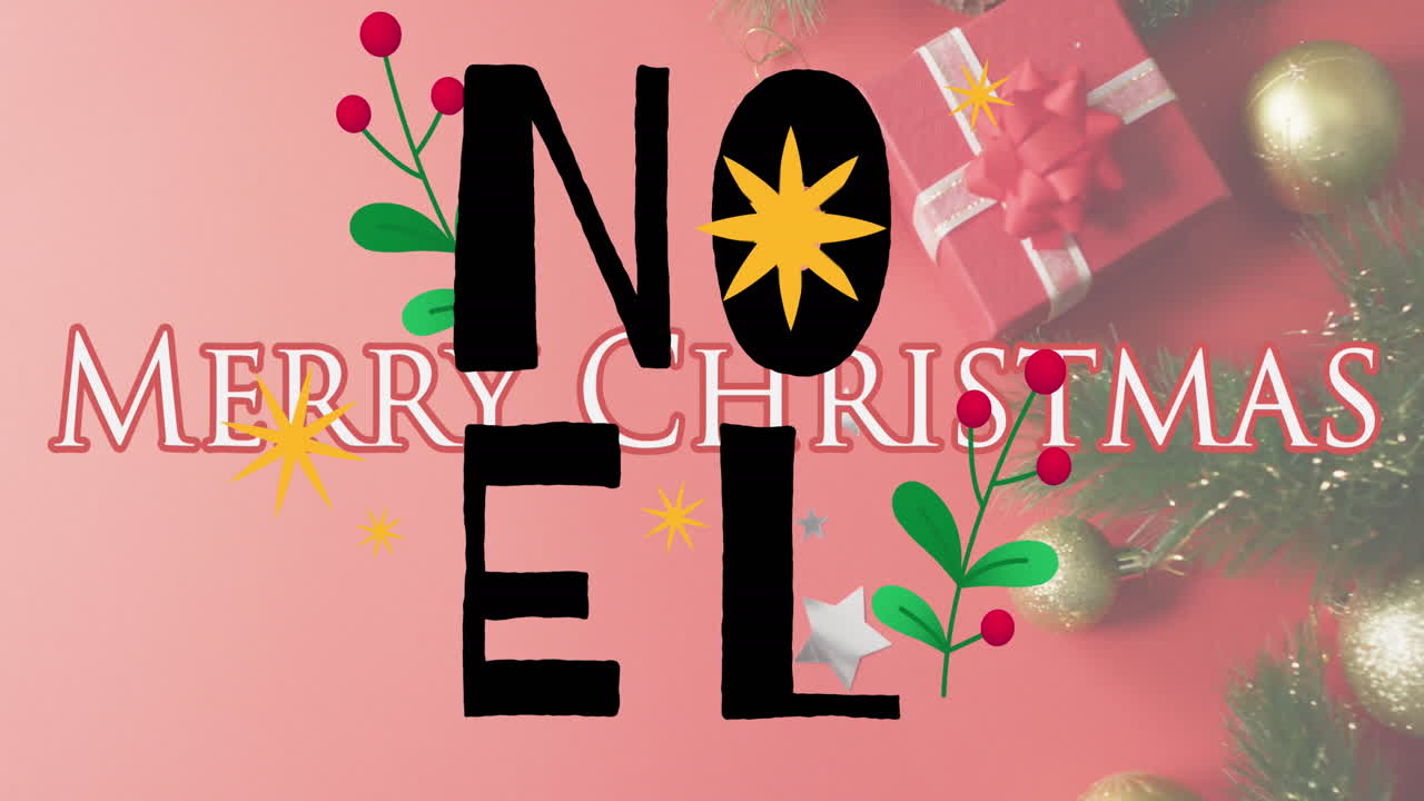 animación de felicitaciones de navidad texto sobre decoraciones de navidad