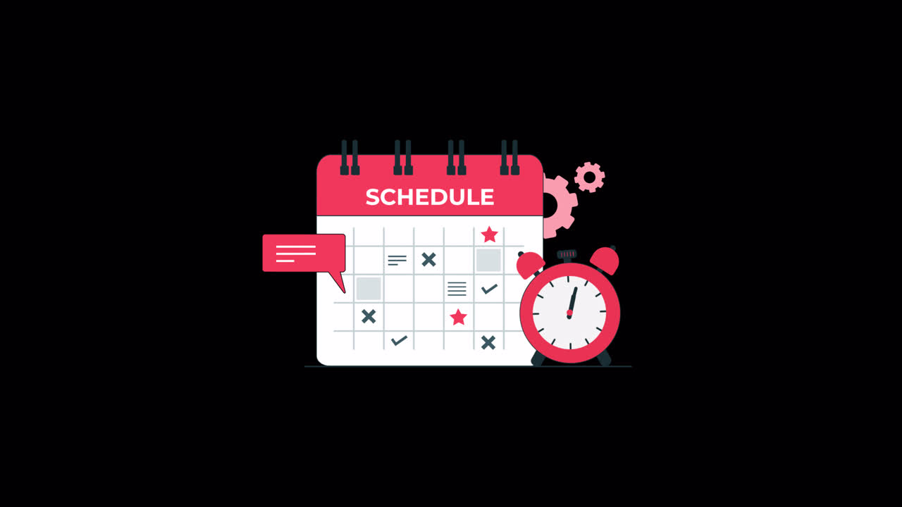 Animated Schedule Calendar with Time Management Elements