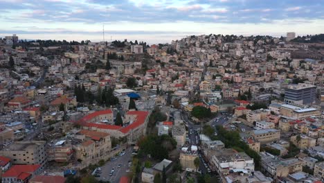 nazaret, vista aérea de las calles y techos de la ciudad vieja
