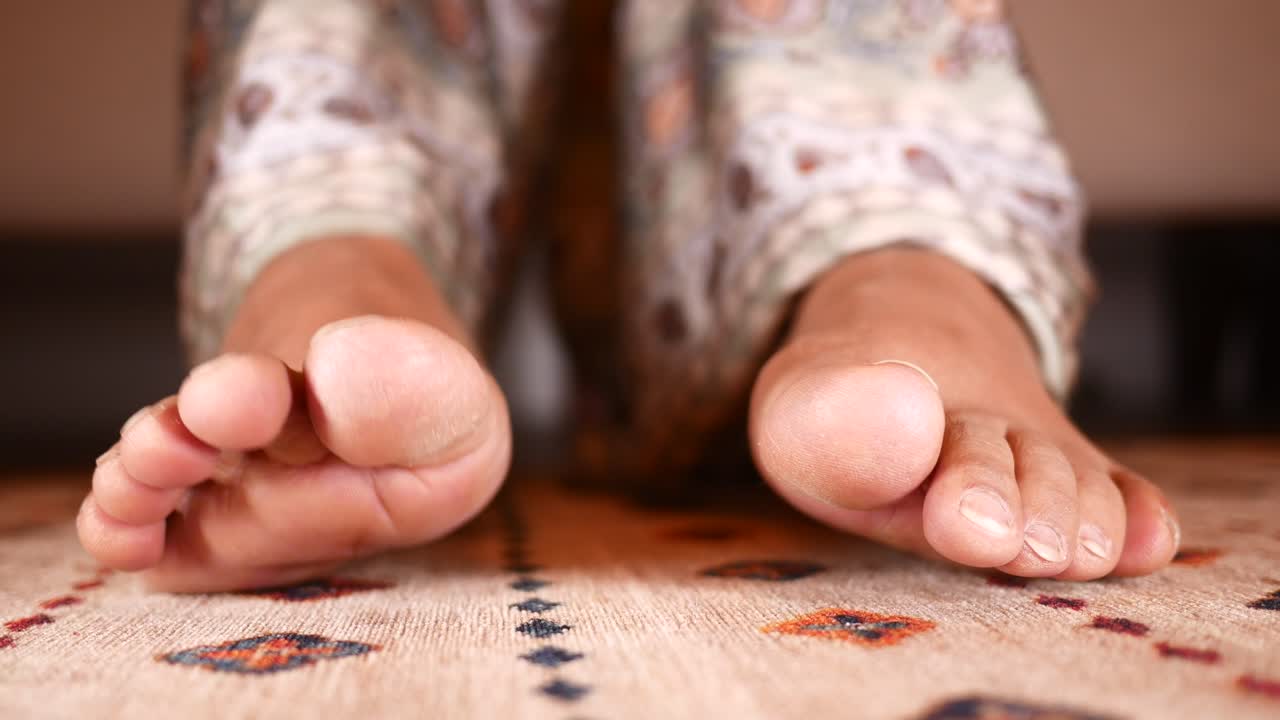 벌거벗은 발의 클로즈업