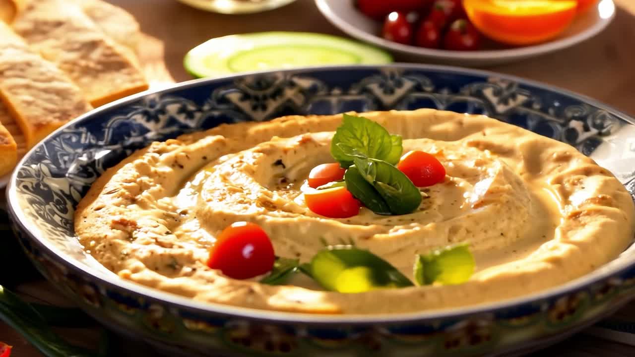 피타 과 함께 맛있는 후무스