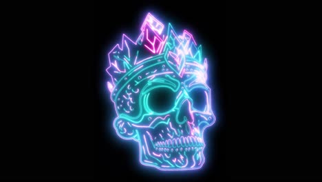 Glowing-Neon-Skull-Loop-4K-resolution