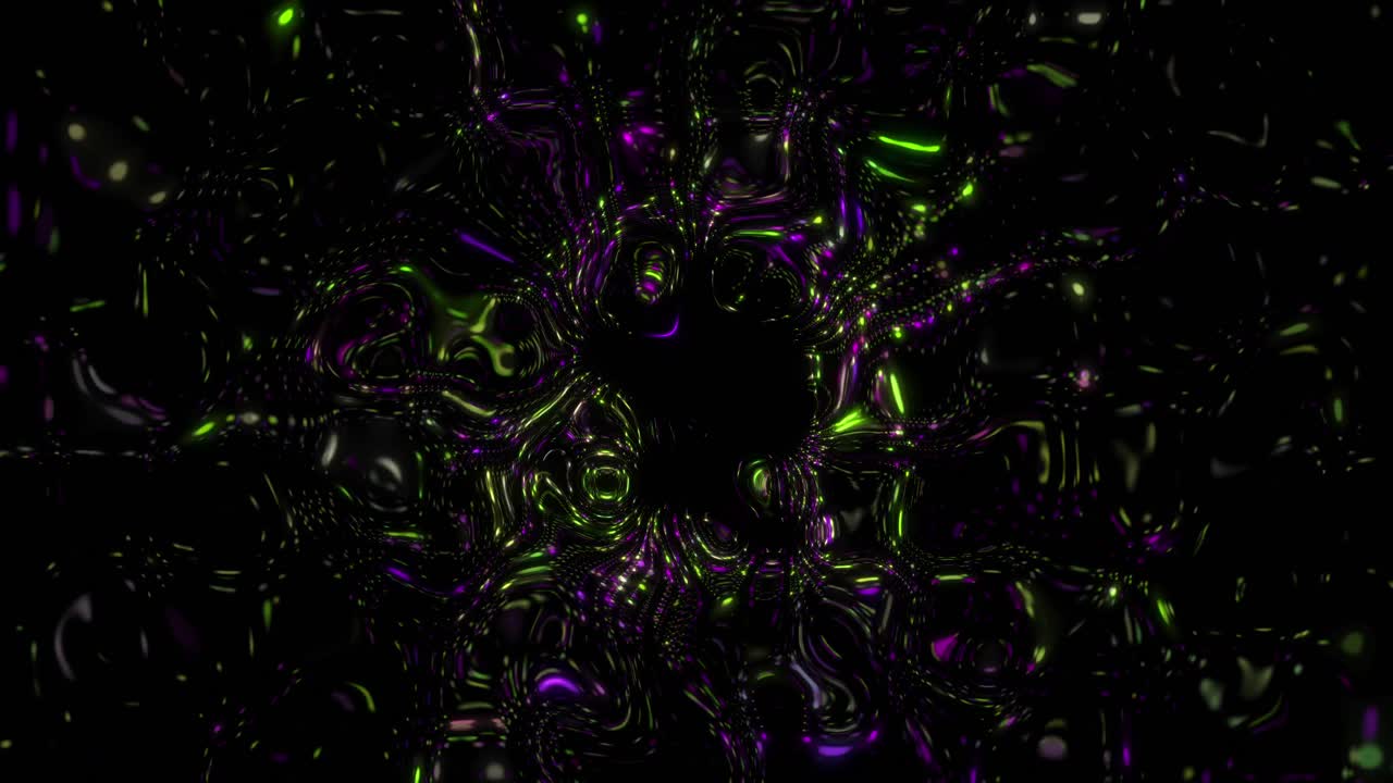 Animation of black background with moving and blurred shapes