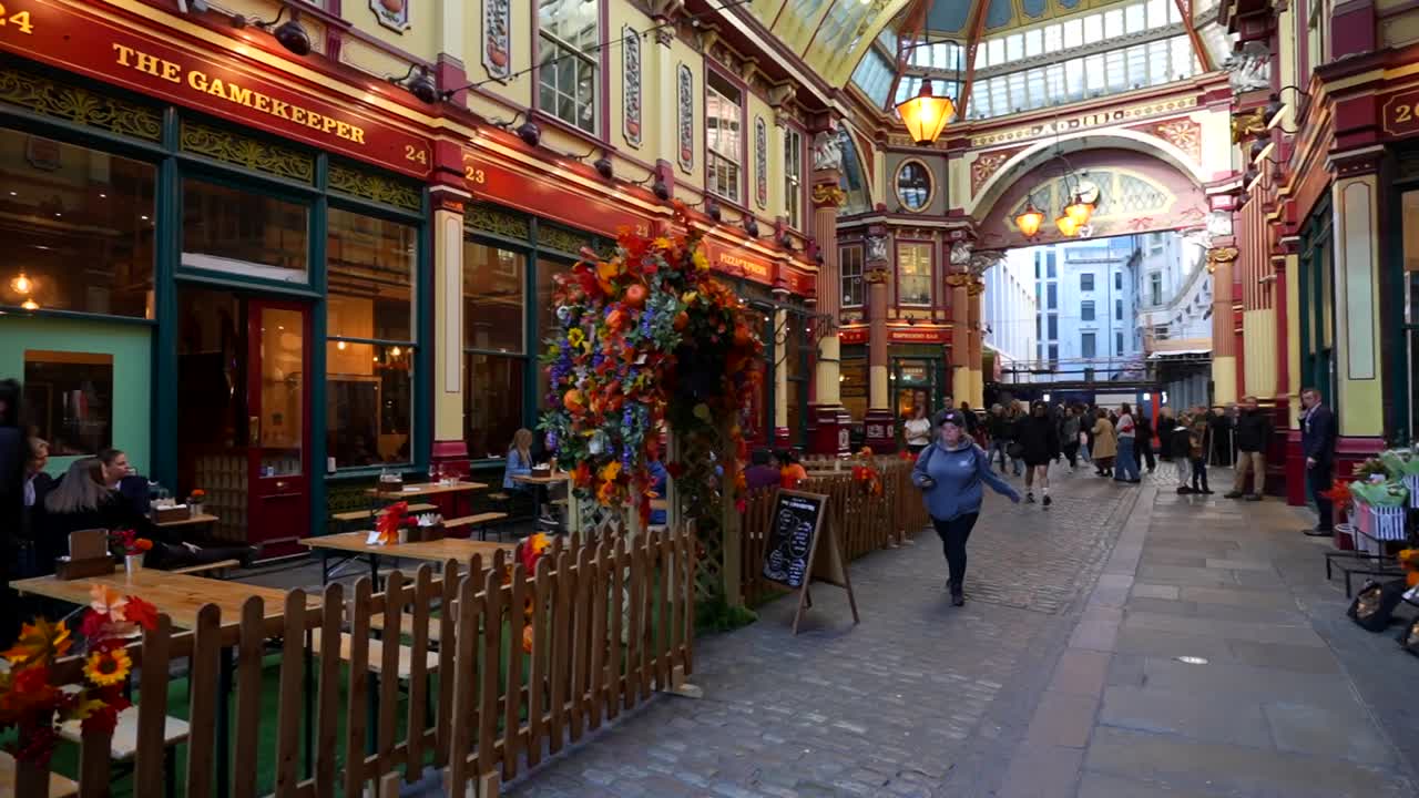 Leadenhall Market in London: A Vibrant Autumn Scene