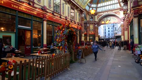 leadenhall market in london: a vibrant autumn scene