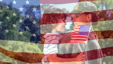 Conceptual-digital-animation-showing-a-American-soldier-embracing-her-child-on-home-returning-4k