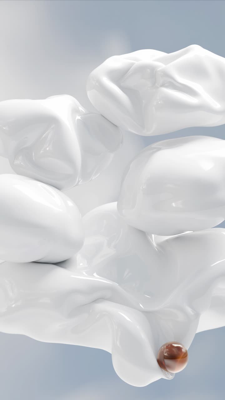 Abstract 3D Spheres and White Clouds