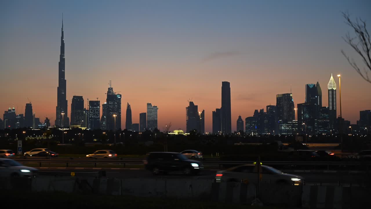 Dubai Timelapse, Dubai Skyline, BurjKhalifa world tallest Building, Dubai Traffic.4K Footage