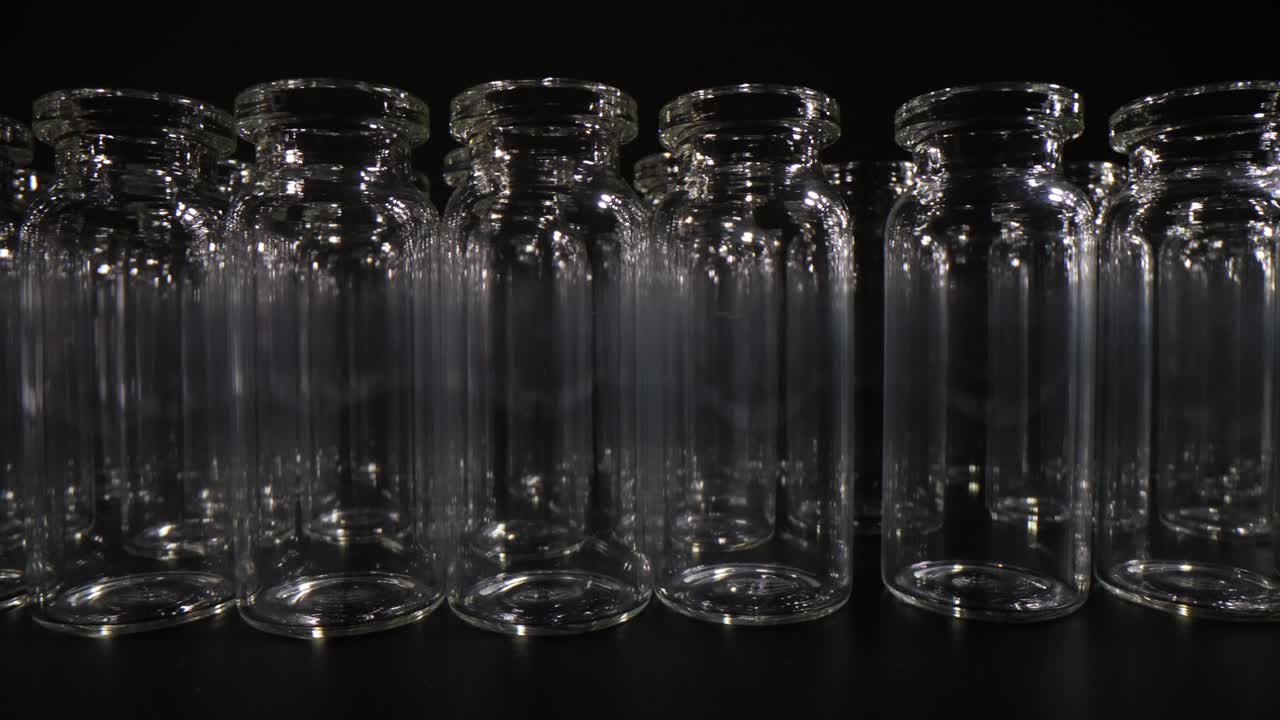 Rows of Empty Glass Bottles