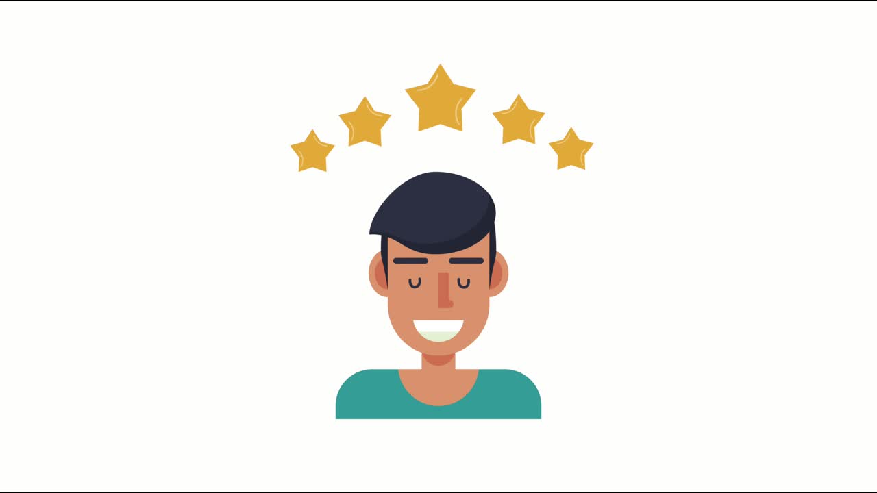 man with stars quality social media animation