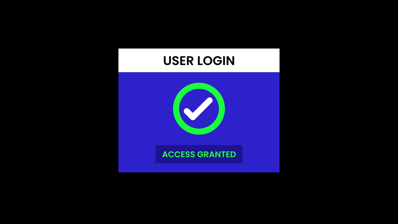 Digital user login interface loading circle animation isolated on black background